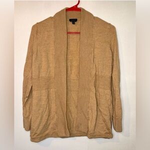 Talbots Tan Open Front Cardigan